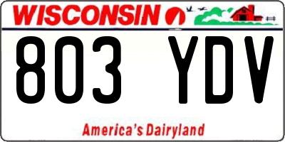 WI license plate 803YDV