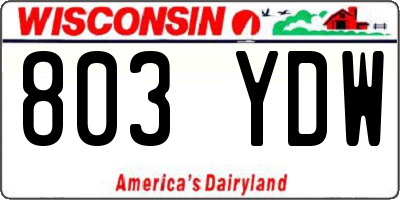 WI license plate 803YDW