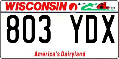 WI license plate 803YDX
