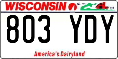 WI license plate 803YDY