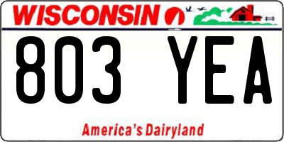 WI license plate 803YEA