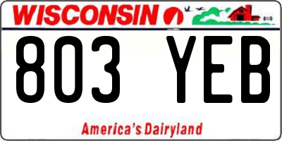 WI license plate 803YEB