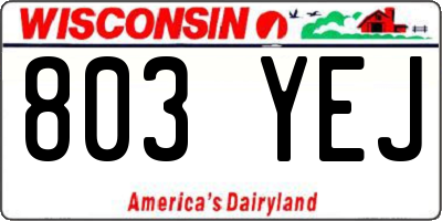 WI license plate 803YEJ