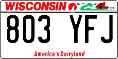 WI license plate 803YFJ
