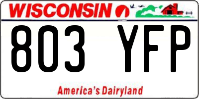 WI license plate 803YFP