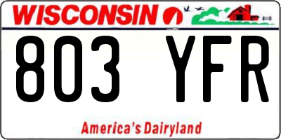 WI license plate 803YFR