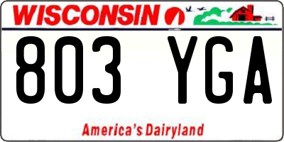 WI license plate 803YGA