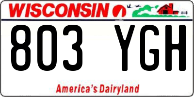 WI license plate 803YGH