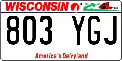WI license plate 803YGJ