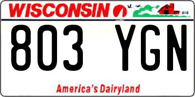 WI license plate 803YGN