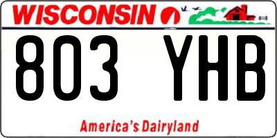 WI license plate 803YHB