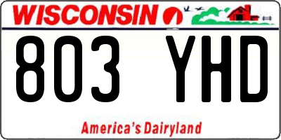 WI license plate 803YHD