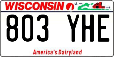 WI license plate 803YHE