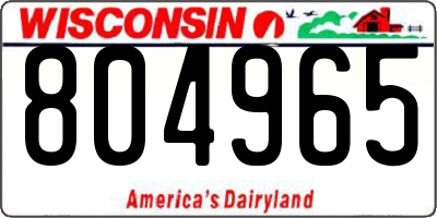 WI license plate 804965