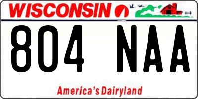 WI license plate 804NAA