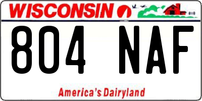 WI license plate 804NAF