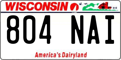 WI license plate 804NAI