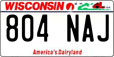 WI license plate 804NAJ