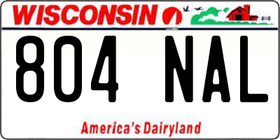 WI license plate 804NAL