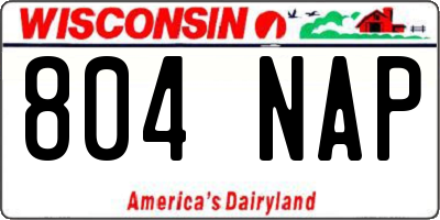 WI license plate 804NAP