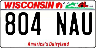 WI license plate 804NAU