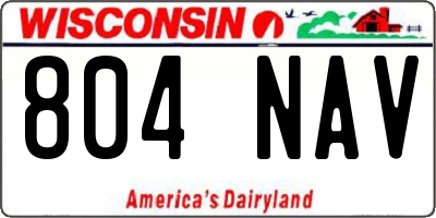 WI license plate 804NAV