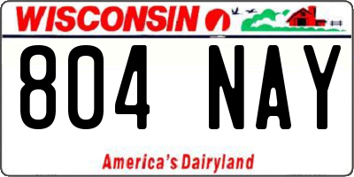 WI license plate 804NAY