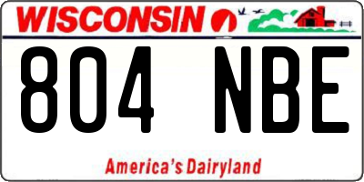 WI license plate 804NBE