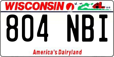 WI license plate 804NBI