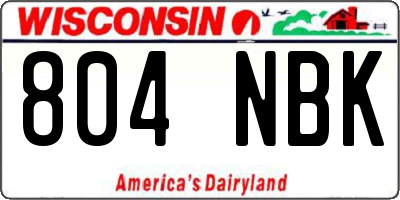 WI license plate 804NBK