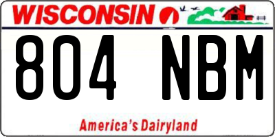WI license plate 804NBM