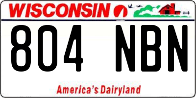 WI license plate 804NBN