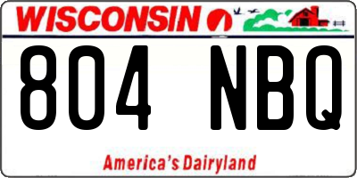 WI license plate 804NBQ