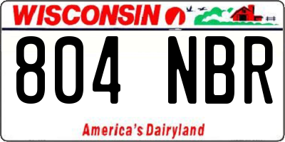 WI license plate 804NBR