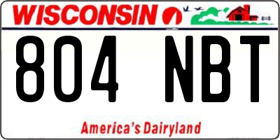 WI license plate 804NBT