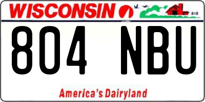 WI license plate 804NBU