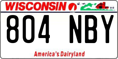 WI license plate 804NBY