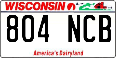 WI license plate 804NCB