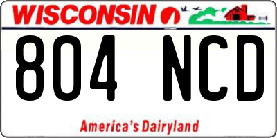 WI license plate 804NCD