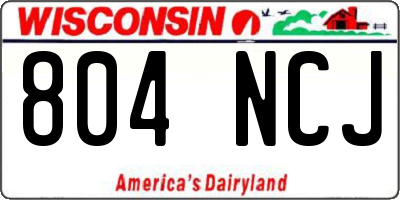 WI license plate 804NCJ