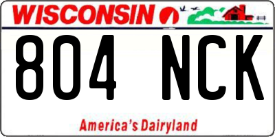 WI license plate 804NCK