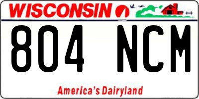 WI license plate 804NCM