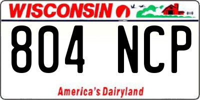 WI license plate 804NCP