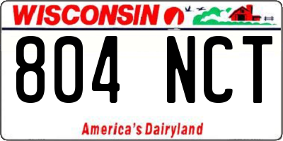 WI license plate 804NCT