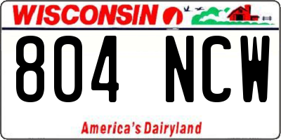 WI license plate 804NCW
