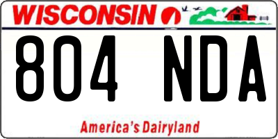WI license plate 804NDA
