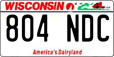 WI license plate 804NDC