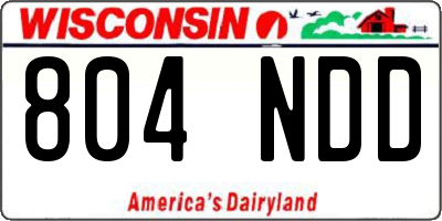WI license plate 804NDD