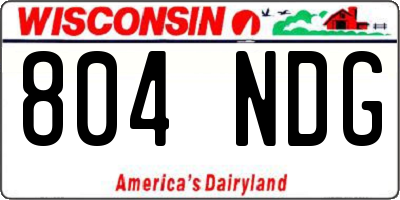 WI license plate 804NDG