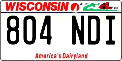 WI license plate 804NDI